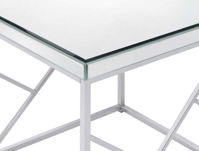 Steve Silver Co. Evelyn Glass Top End Table with Chrome Base-2