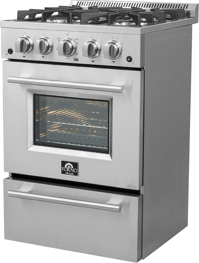 FORNO® Breno 24" Stainless Steel Pro Style Gas Range-1