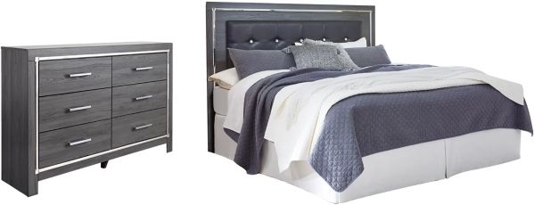 Signature Design by Ashley® Lodanna 2-Piece Gray California King/King Upholstered Panel Headboard Set-0