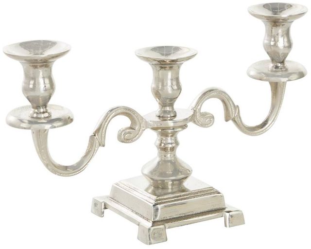 Deco Marche Silver 7" Scrolled Candelabra-0