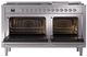 Ilve® Nostalgie II Noblesse 60'' Stainless Steel Pro Style Dual Fuel Range with Chrome Trim-2