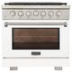 Kucht Professional KFX Series 36" Stainless Steel Pro Style Liquid Propane Gas Range with White Door and True Simmer Burners-0