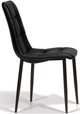 Korson Furniture Paige Set of 2 Black/Black Steel Tufted Side Chairs-1