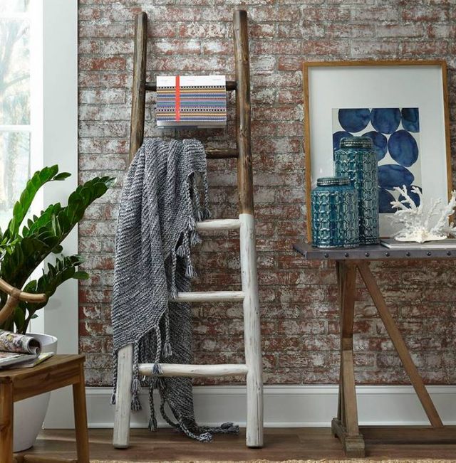 Progressive® Furniture Millie French Roast/Linen White Blanket Ladder-1
