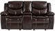 Homelegance® Bastrop Brown Double Manual Glider Reclining Loveseat with Center Console-2