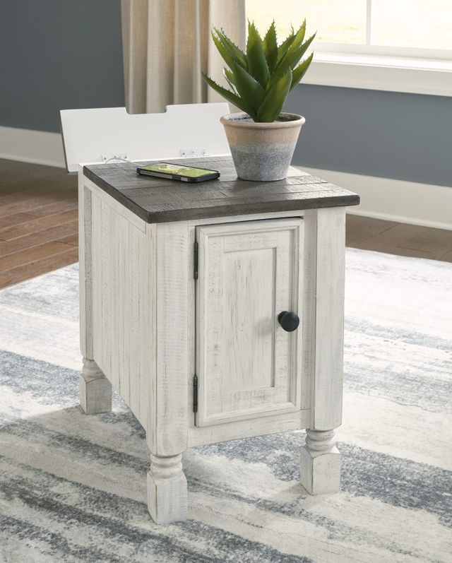 Signature Design by Ashley® Havalance Gray Chairside End Table with Distressed Vintage White Base-6