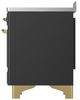 Ilve® Majestic III 48" Graphite Matte Pro Style Induction Range with Solid Door and Brass Trim-4