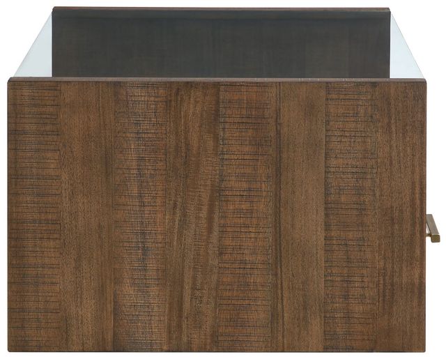 Steve Silver Co. Garland Clear Glass Top Coffee Table with Toffee Base-3