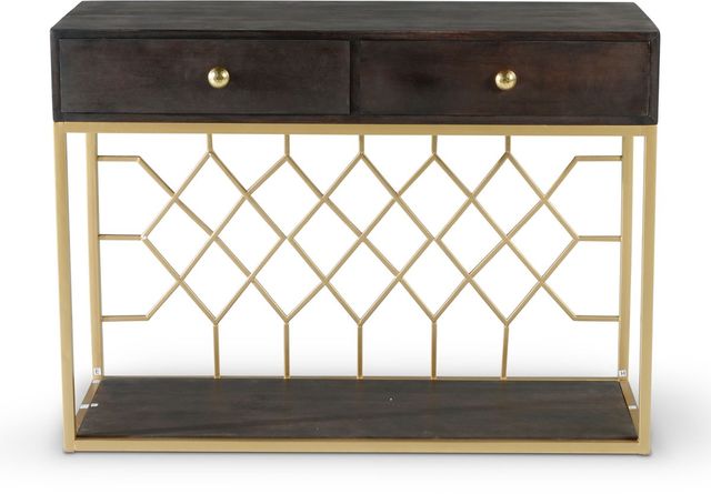 Steve Silver Co. Beatrix Walnut/Brass Sofa Table-1