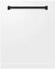 Zline Autograph Edition 24" White Matte Dishwasher Panel with Matte Black Handle-1