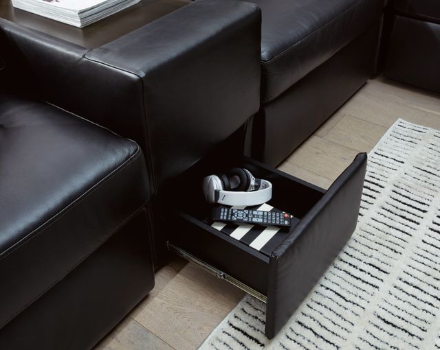 Signature Design by Ashley® ModMax II 8-Piece Black Left-Arm Facing Sectional and Chaise with Storage Consoles-2