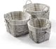 Giftcraft 3-Piece Gray Paper Basket with Handles Set-0
