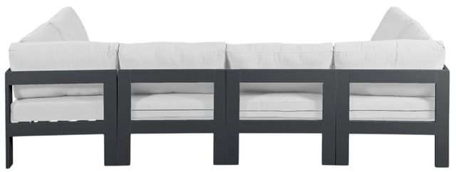 Meridian Furniture Nizuc 6-Piece Dark Gray/White Aluminum/Fabric Outdoor Patio Modular Sectional-3