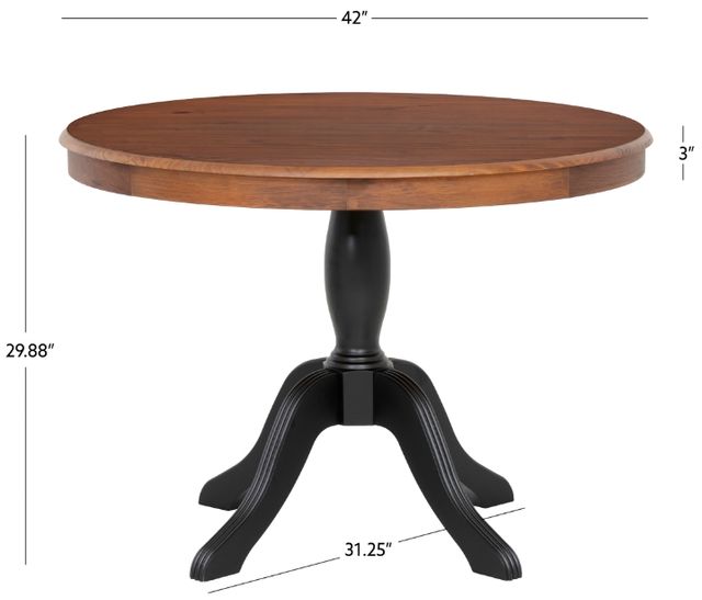 Linon Norah Black Walnut Pedestal Dining Table-2