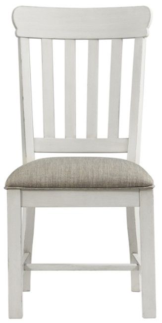 Intercon Drake French Oak/Rustic Gray Slat Back Dining Side Chair-2