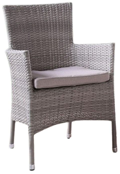 Furniture of America® Galina 2-Piece Gray Fabric/Rattan Wicker Outdoor Stacking Chair Set-0