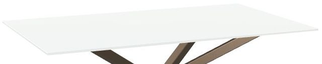 Amisco Customizable Asterisk White Glass 60" Rectangular Table with Starburst Stand-1