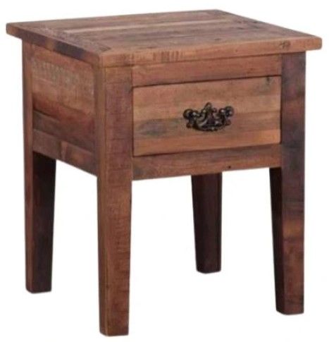 Jaipur Furniture Good Earth 1-Drawer Brown Lamp Table-0