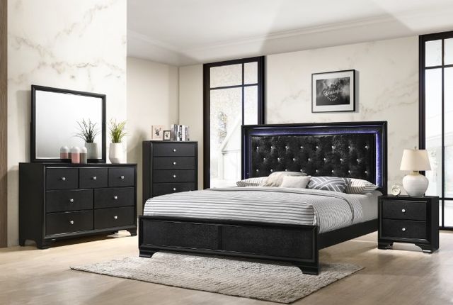 Crown Mark Micah Black Full Upholstered Panel Youth Bed-3