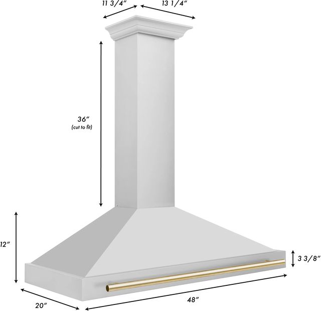 ZLINE 48" Autograph Edition Stainless Steel Wall Mounted Range Hood-5