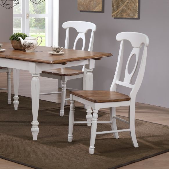 Winners Only® Pacifica Rustic Brown/White Napoleon Dining Side Chair-2