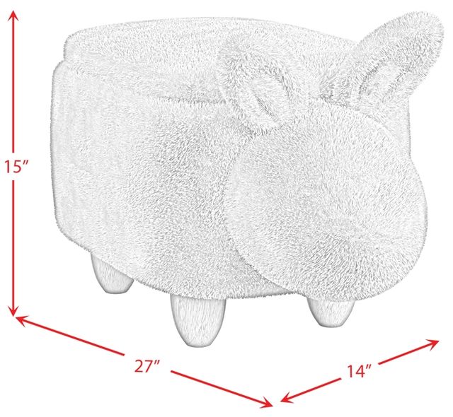 Elements International Animal Stools White Rabbit Storage Youth Stool-2