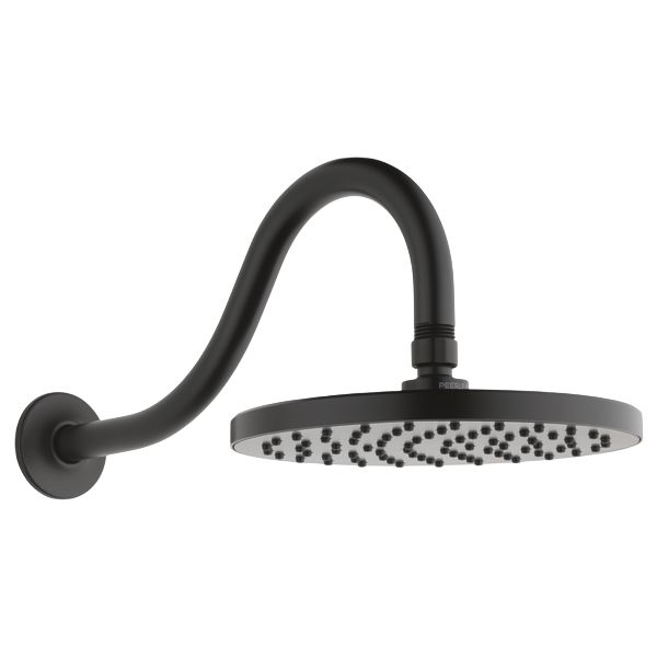 Peerless Universal Showering Components Matte Black 1-Setting Head Shower -1