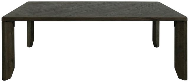 International Furniture Direct Teak Stained Dark Dining Table-3