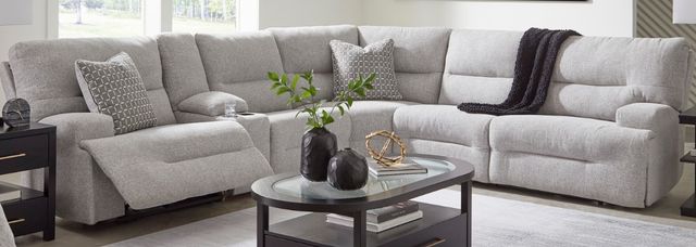 Signature Design by Ashley® Acklen Place 6-Piece Pewter Power Reclining Curved Sectional-1