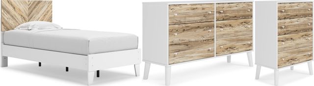 Signature Design by Ashley® Piperton 3-Piece Two-Tone Brown/White Twin Panel Platform Bed Set-0