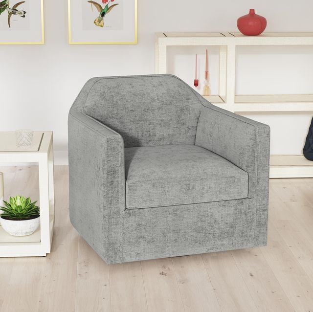 Elements International Hamlin Cement Swivel Chair-2