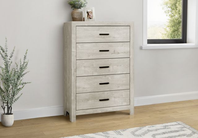 Monarch Specialties Inc. Bleached Oak 5-Drawer Chest-1