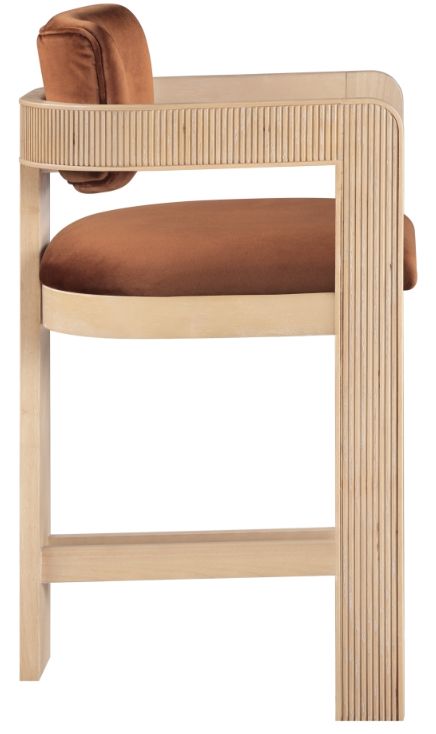 Meridian Furniture Sacha Cognac/Natural Upholstered Counter Stool-2