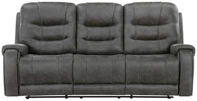 Homelegance® Oberon Dark Gray Double Manual Reclining Sofa-0