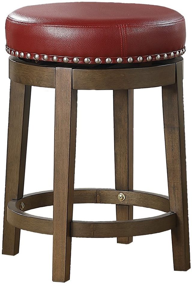 Mazin Furniture Westby Red Round Counter Swivel Stools-0