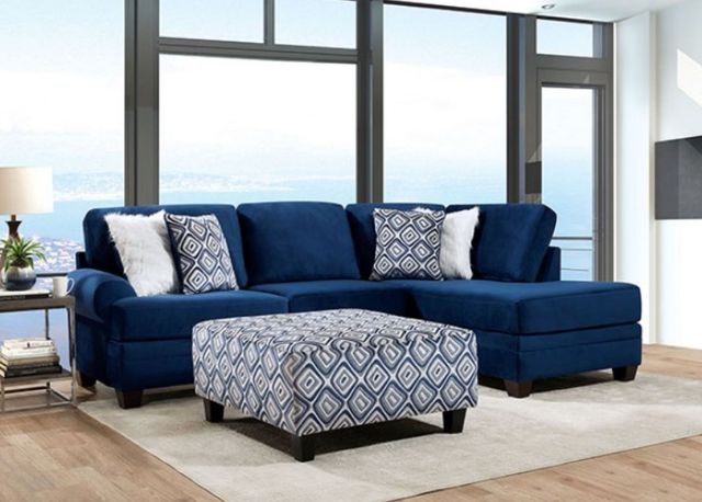 Furniture of America® Waldport Navy Ottoman-1