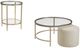 Bassett Mirror Anderson Clear Round End Table with Antique Gold Base-1