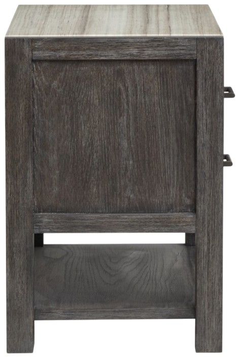 Magnussen Home® Plum Creek Ravenwood Black Open Nightstand with Marble Top-3