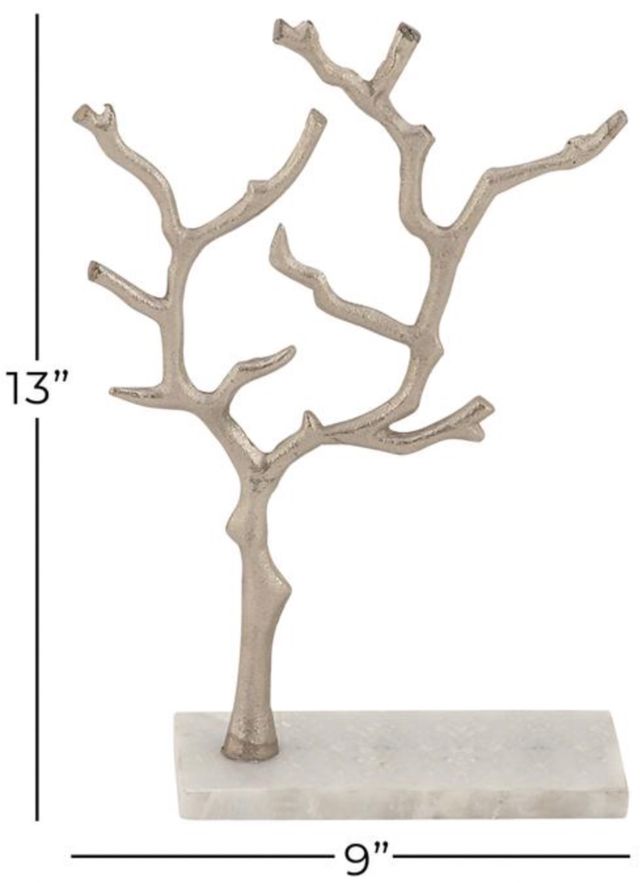Deco Marche Silver Tree Jewelry Stand with Rectangular Base-2