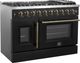 FORNO® Galiano Series Alta Qualita 48" Black Pro Style Gas Range-1