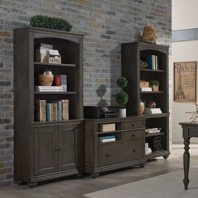 aspenhome® Oxford Peppercorn Open Bookcase-2