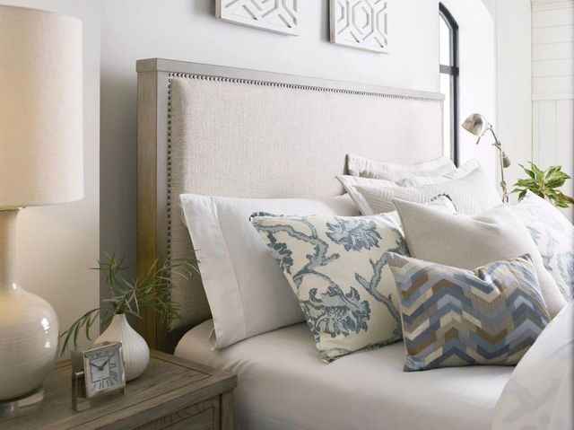 American Drew® West Fork Jacksonville Taupe Queen Upholstered Panel Bed-2
