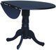 John Thomas Furniture® Dining Essentials Black Round Drop Leaf Pedestal Table-0