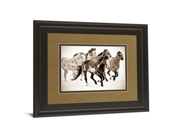Classy Art  “Painted Horses Run” By Carol Walker Brown 34 in. x 40 in. Framed Print Wall Art-1