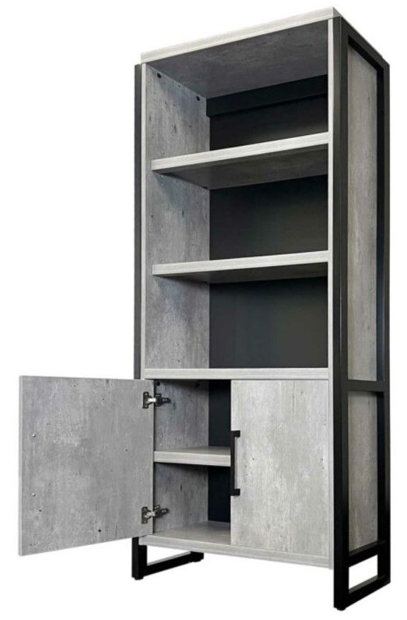 Martin Furniture Mason Concrete 78" Lower Door Bookcase-2