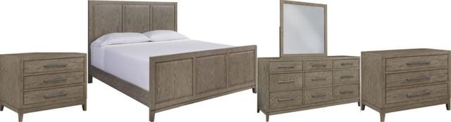 Signature Design by Ashley® Chrestner 5-Piece Gray Queen Panel Bed Set-0