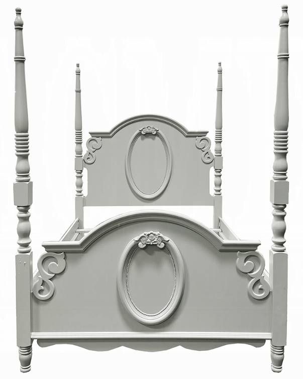 ACME Furniture Flora Gray Twin Poster Bed-2