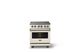 Viking® 5 Series 30" Pure White Pro Style Electric Range with Brushed Brass Trim-3