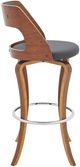 Armen Living Grady Gray/Walnut Swivel Bar Stool-3