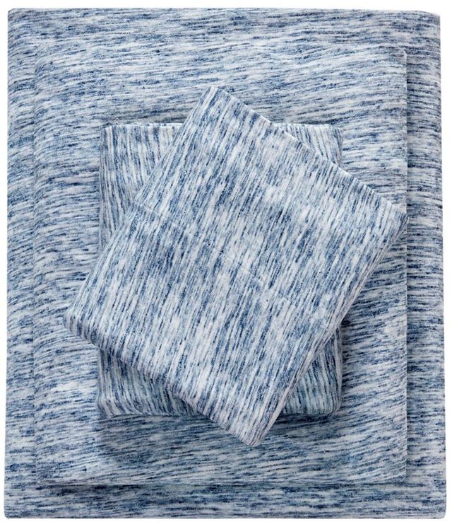 Olliix by Urban Habitat Blue Full Space Dyed Cotton Jersey Knit Sheet Set-1